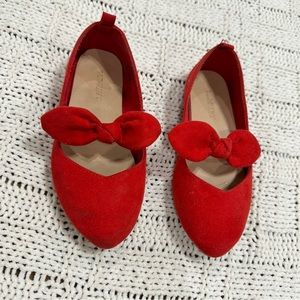 Girls Red Slip-on Flats